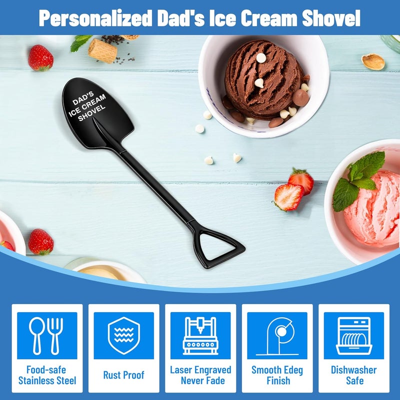 Chambom Gifts for Dad - Dad's Ice Cream Shovel, Father Presents, Stainless Steel Ice Cream Shovel for Christmas, Father's Day, Birthday Gifts from Daughter Son, Stocking Stuffers for Men - Black - Image 4